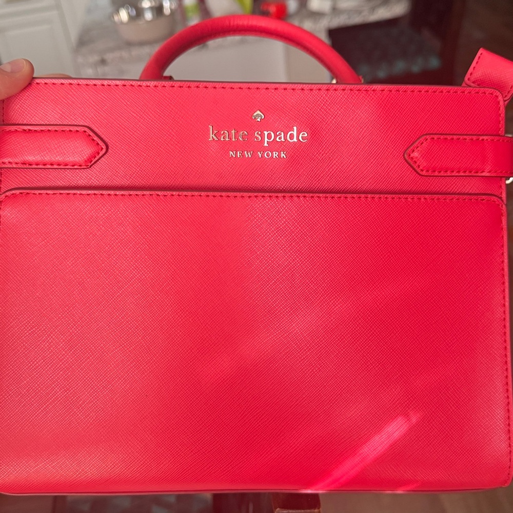 kate spade Red Structured Saffiano Satchel